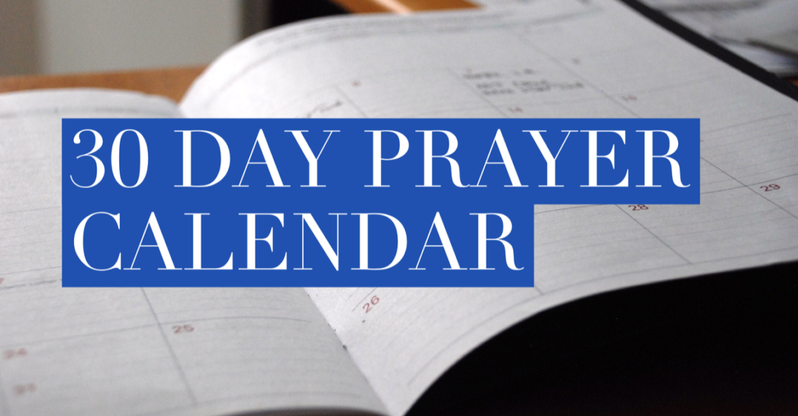 30 Day Prayer Calendar (for parents) The Parent Hub